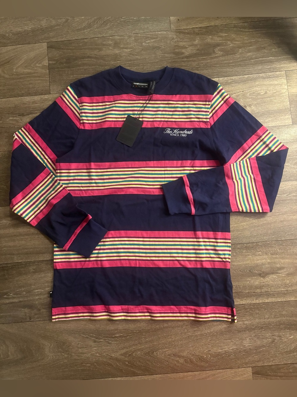 The Hundreds Pier Long Sleeve Shirt in Navy Stripe